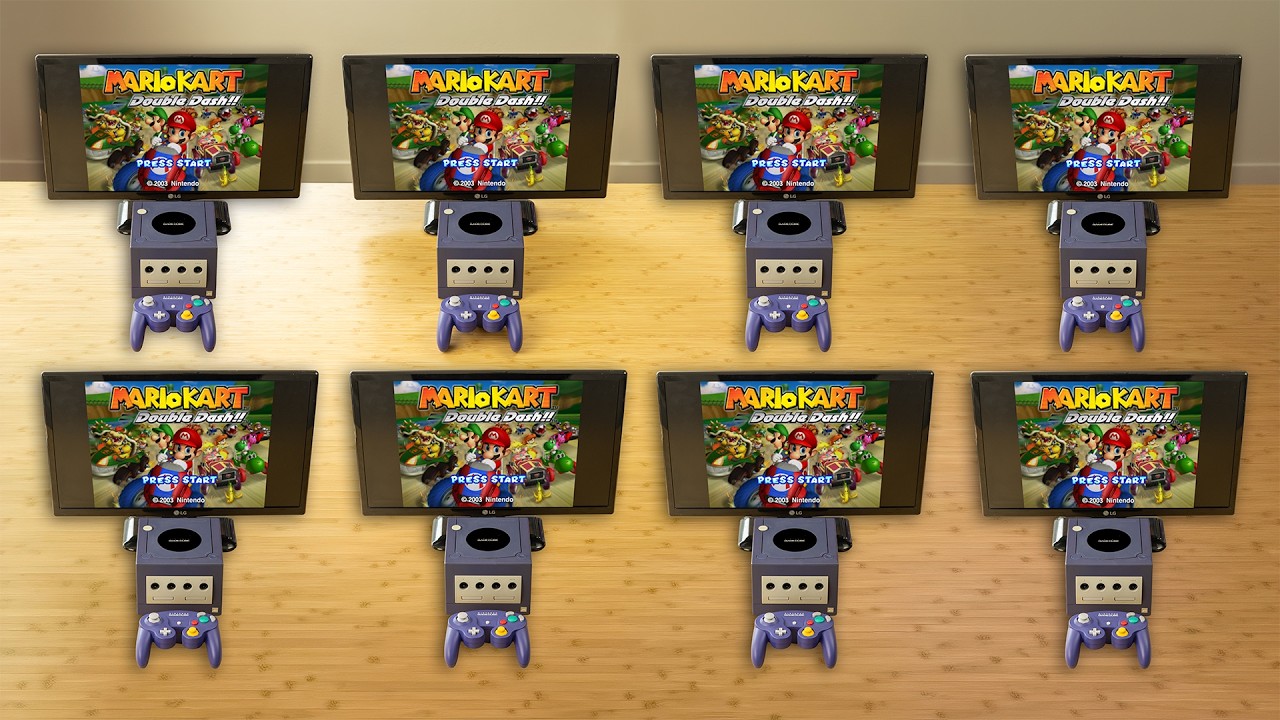 Игра Double Dash для 8 игроков, но у каждого свой экран | LAN-вечеринка на GameCube!!