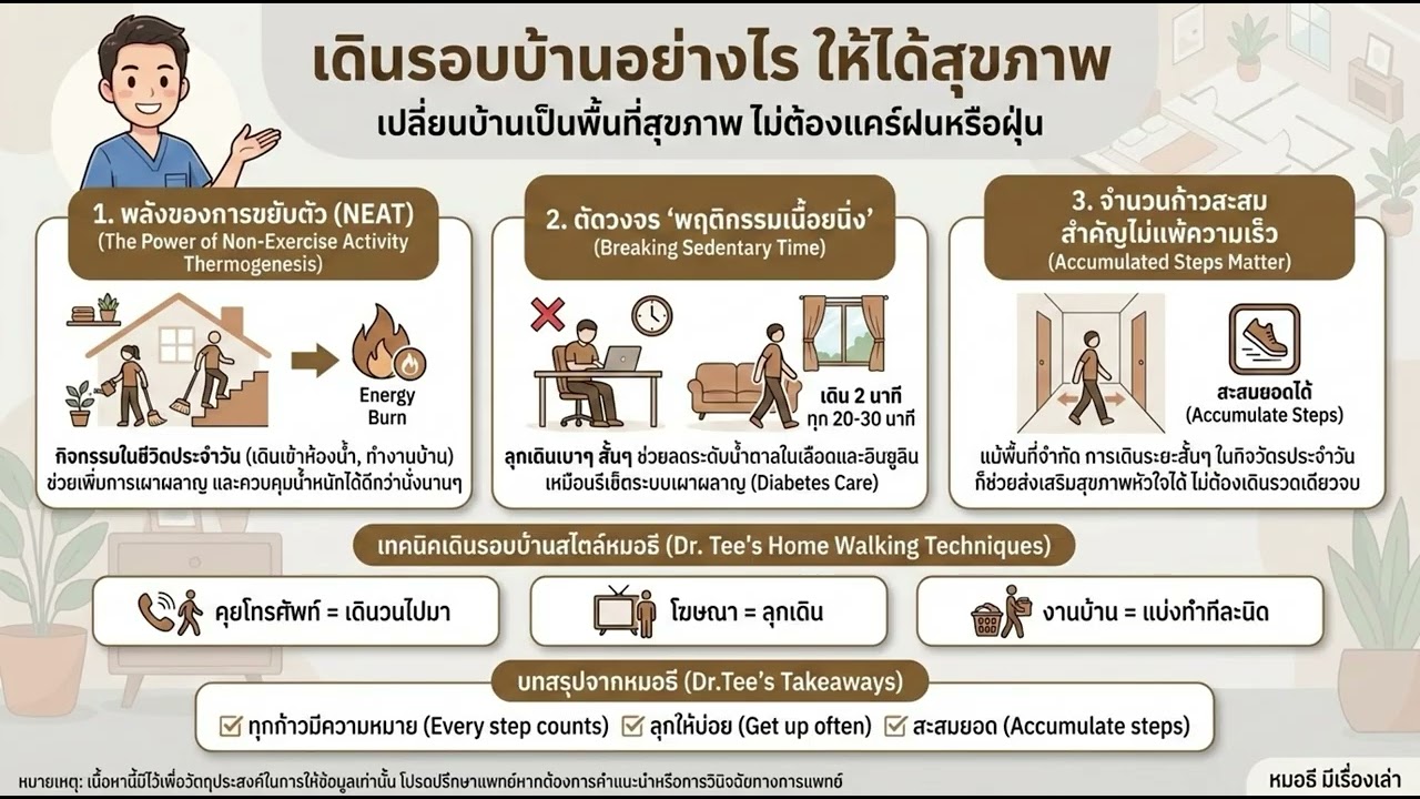 เดินรอบบ้านอย่างไร ให้ได้สุขภาพ