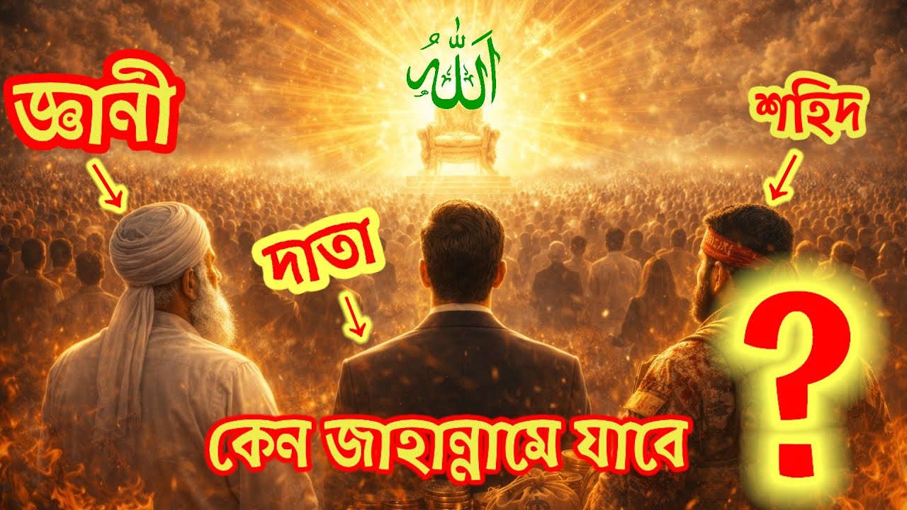 কিয়ামতের ময়দানে প্রথম বিচার!আলেম, শহীদ, দাতা—নিয়ত ভুল হলে আমলও রক্ষা করবে না… 💔😭❓