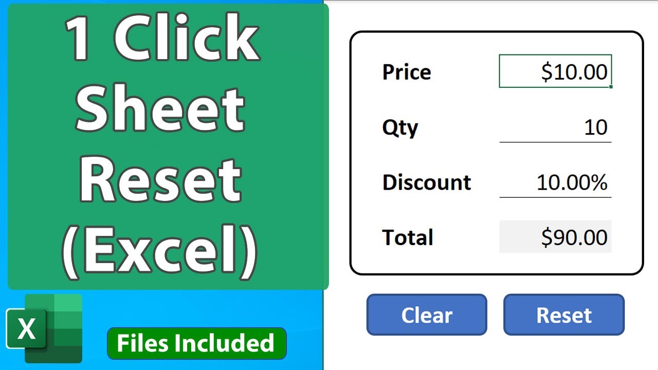 Reset a Worksheet with a Button Click (and VBA Course Update)