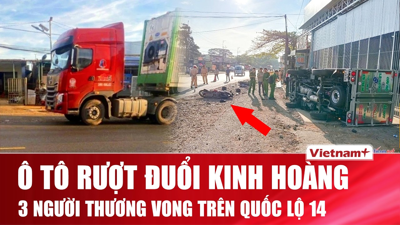 Sáng 24/2: Kinh hoàng tai nạn 3 người thương vong trên QL14, hai ô tô nghi rượt đuổi, chèn ép nhau