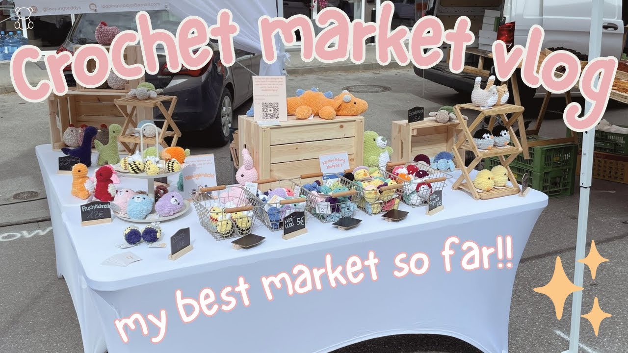 🌻Crochet Market Vlog🧶My most profitable market ever!! Best sellers ☀️ Canopy catastrophy ✨🥲