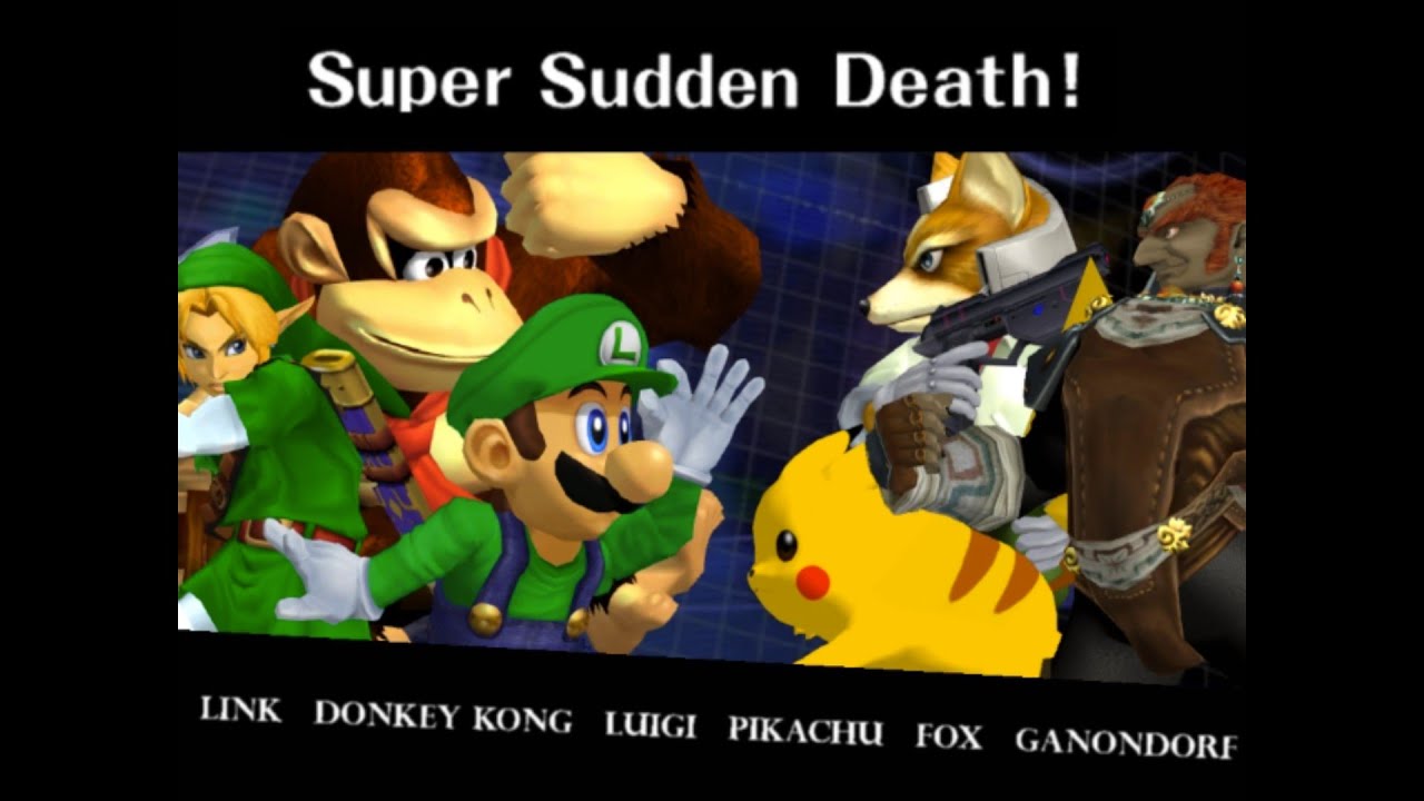 Super Smash Bros. Melee: Super Sudden Death 6 PLAYER BATTLE (Custom Stage)