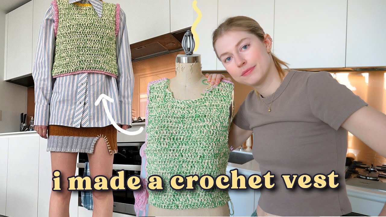 i made a sweater vest for the first time.. (an easy peasy crochet sweater vest*)