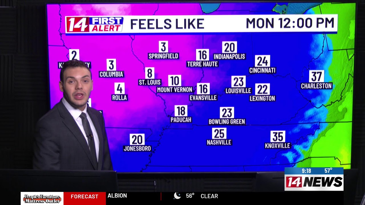 Severe storms followed by cold and a few snow showers Sunday night into Monday