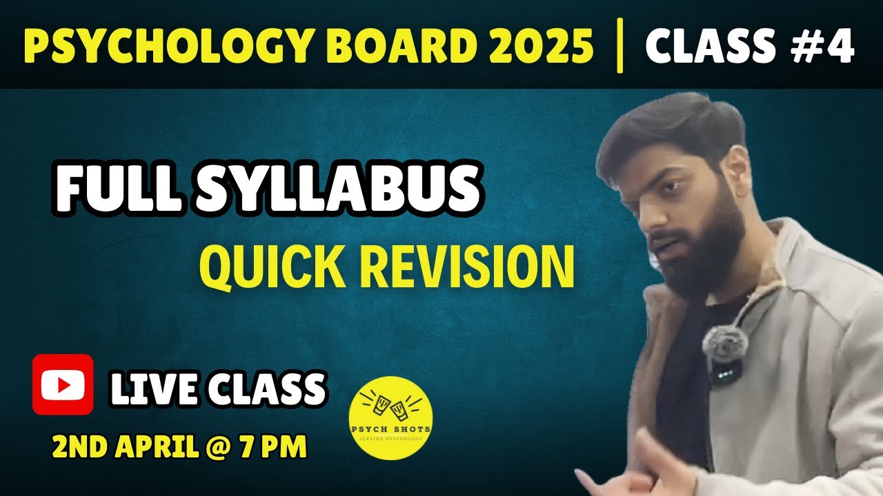 Psychology Class 12 Full Syllabus Revision | All 7 chapters / Full NCERT | One Shot | Psych Shots