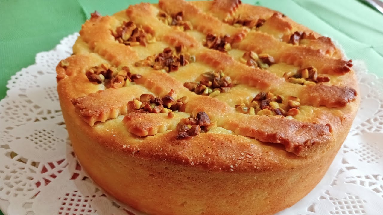 CROSTATA DI RICOTTA E CREMA DI PISTACCHIO😍Torta di ricotta con #amarene e #pastafrolla #pasqua2023