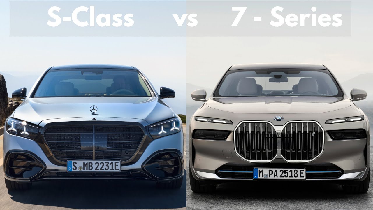 Mercedes S-Class 2027 против BMW 7 серии — битва дизайна роскошных седанов лицом к лицу.