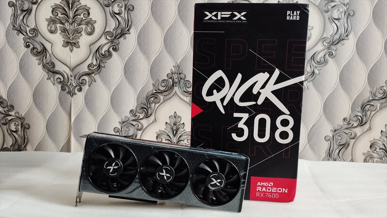 AMD Radeon RX 7600 8GB XFX SPEEDSTER QICK 308 - Unboxing + Furmark Stress Test 2023