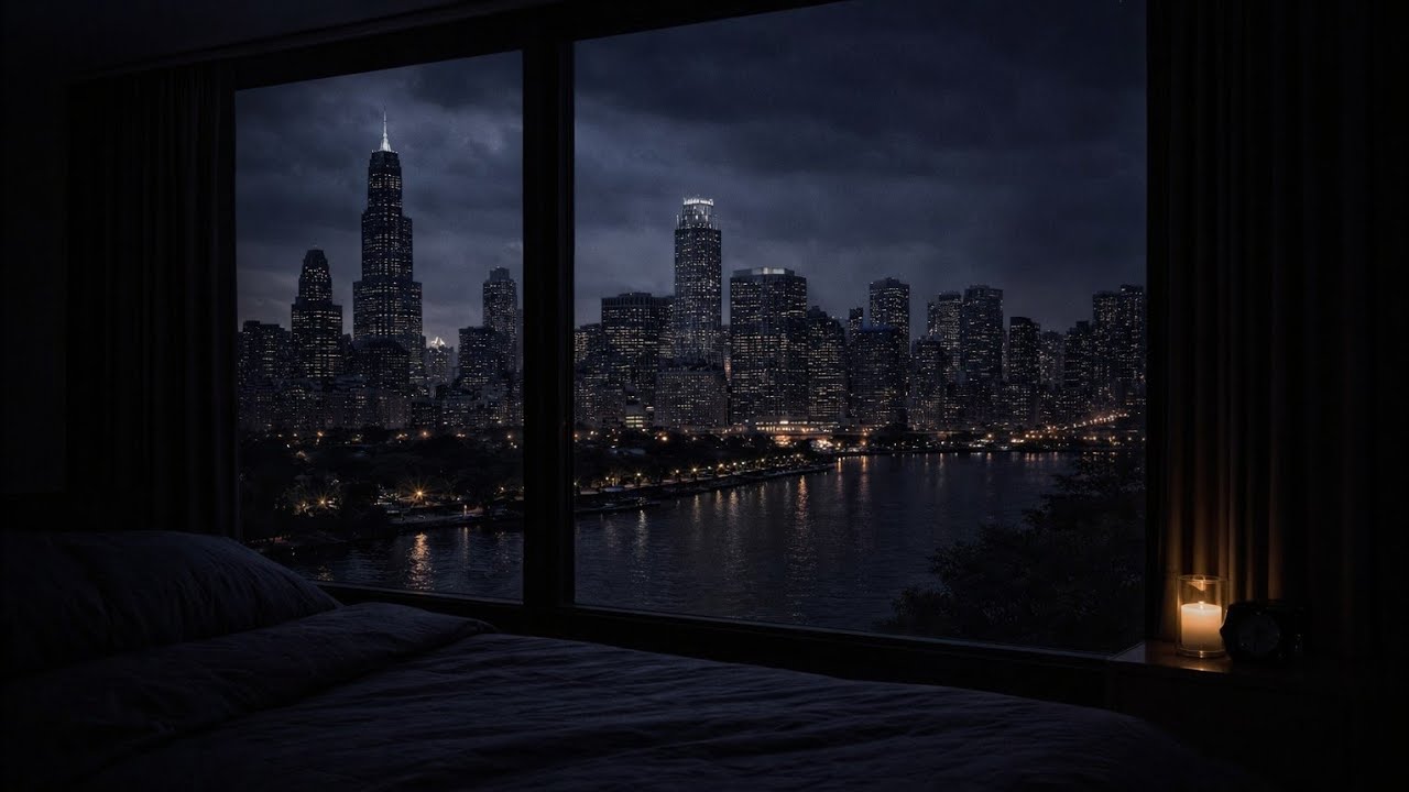 Almost Silent Night Sound for Deep Sleep | Chicago | 8 Hours