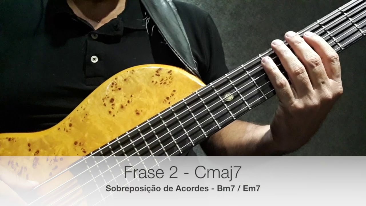 Como improvisar no baixo na escala maior  usando sobreposi&ccedil;&atilde;o de arpejos.