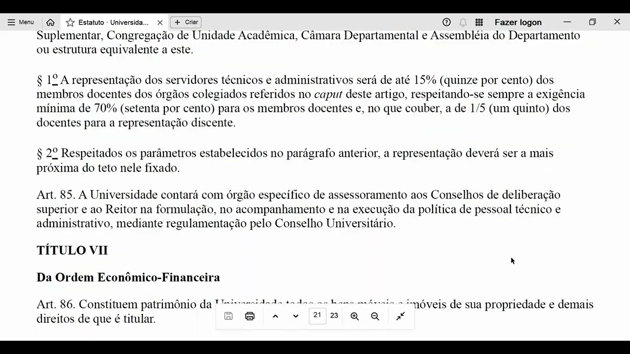 Estatuto da Universidade Federal de Minas Gerais - Parte 05
