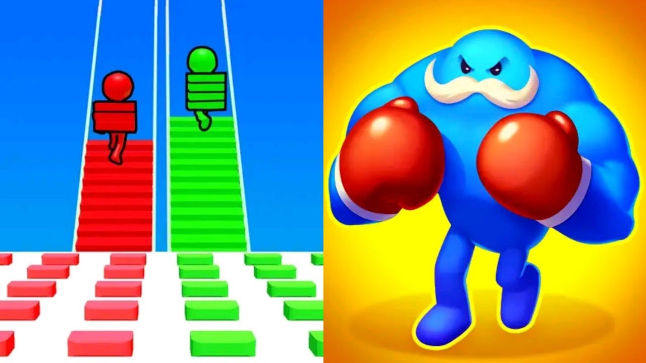 Bridge Race VS Punchy Race Satisfying ASMR Gameplay (Android,ios) (New Update)