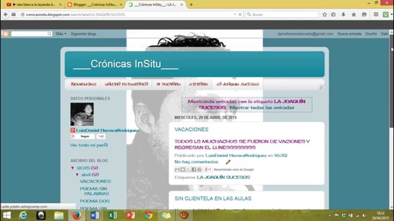 ENTRADAS DENTRO DE PAGINAS EN UN MISMO BLOG