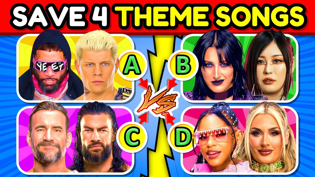 Choose 4 WWE Superstars' Songs to Save 🎼🎺  Boys vs Girls WWE Quiz Showdown ⚡🏆