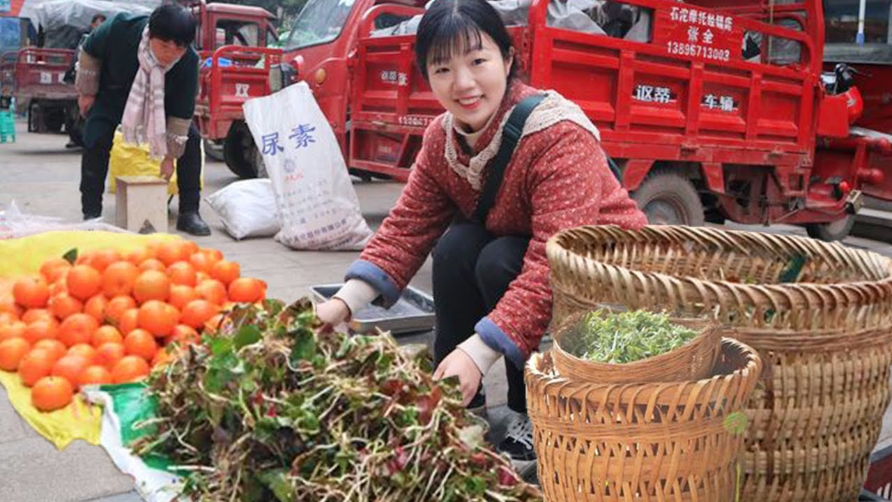 賣30斤山野菜攤位搬離了8次，趕集忙著賣野菜，最後數錢數到驚訝！ 【燕麥行遊】