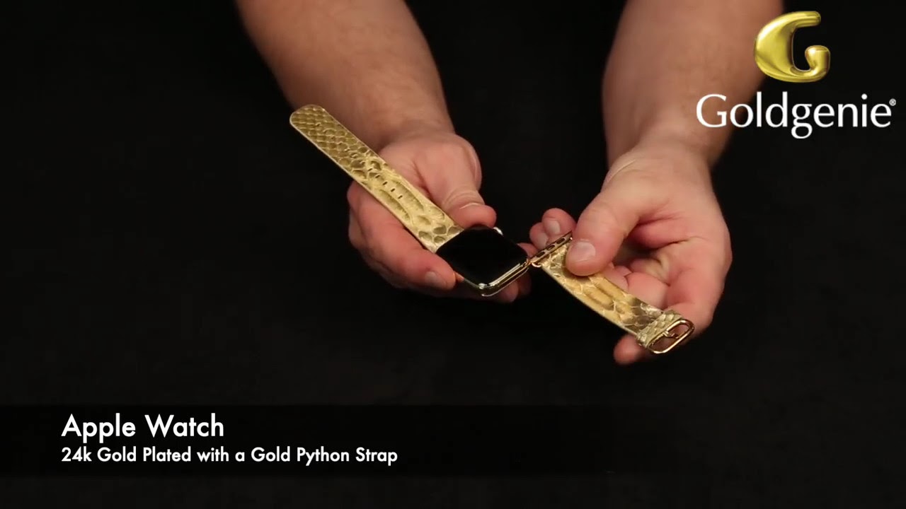 Gold Apple Watch 7 | 24k Gold | Yellow coloured Gold Python Strap | Goldgenie | Video
