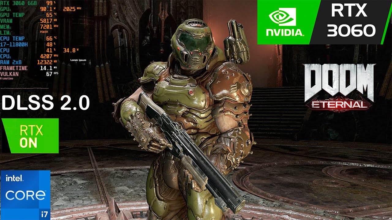Doom Eternal RTX 3060 | Ray Tracing ON | DLSS  2.0 | 1080p