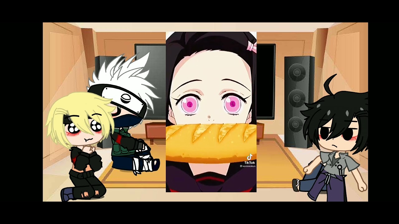 team 7 react to sakura haruno as nezuko Kamado                       (NarutoxDemon Slayer) gachaclub