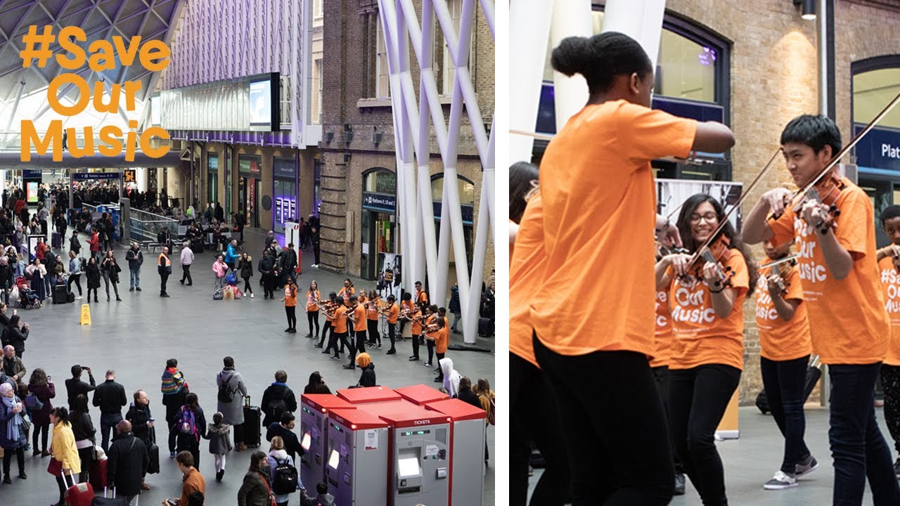 #SaveOurMusic flashmob at King's Cross Station