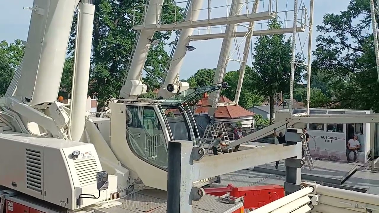 Erlangen Bergkirchweih, Aufbau Blog 11 Riesenrad Europa Rad - Kipp & Sohn. 19.04.2022