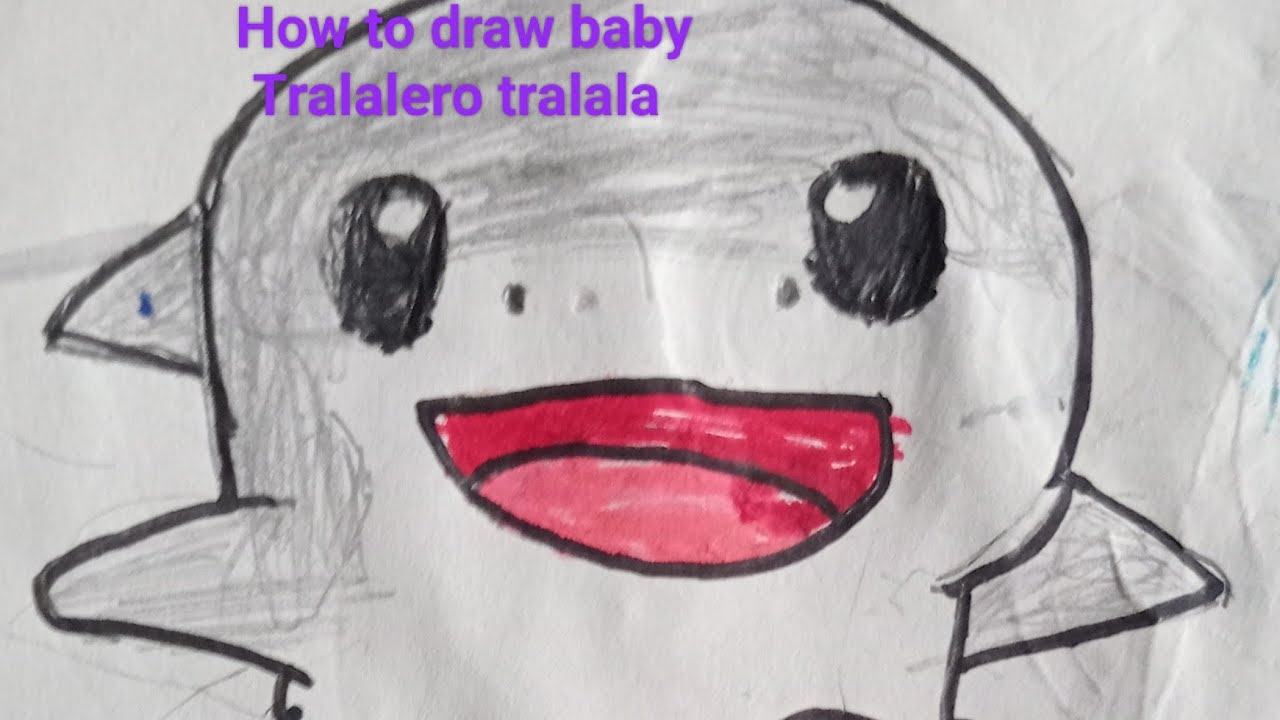 How to draw baby Tralalero tralala 