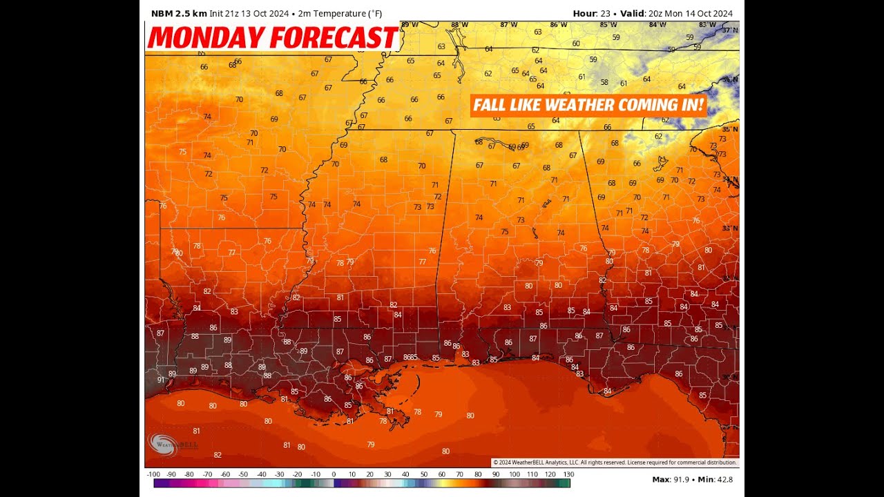 Some Light Showers Possible Early Monday...First Frost Likely for Some Wednesday Morning