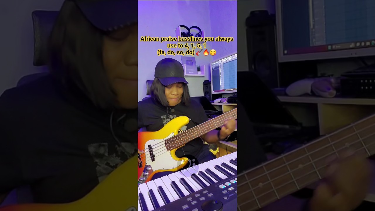 African praise basslines you always use to 4, 1, 5, 1 (fa, do, so, do) 🎸🔥😋 #shorts #bassguitar