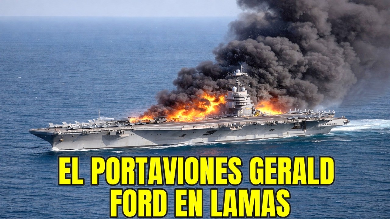 URGENTE! EL PORTAVIONES GERALD FORD EN LLAMAS!. EEUU PREPARA DESEMBARCO CON INFANTES DE MARINA!