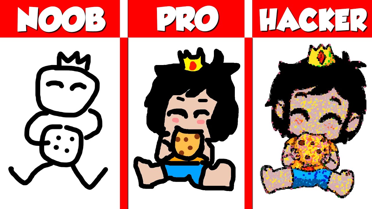 LOS COMPAS: NOOB vs PRO vs HACKER en PINTURILLO 2 😱😂 ELTROLLINO, MIKECRACK, LYNA, ACENIX Y ELA