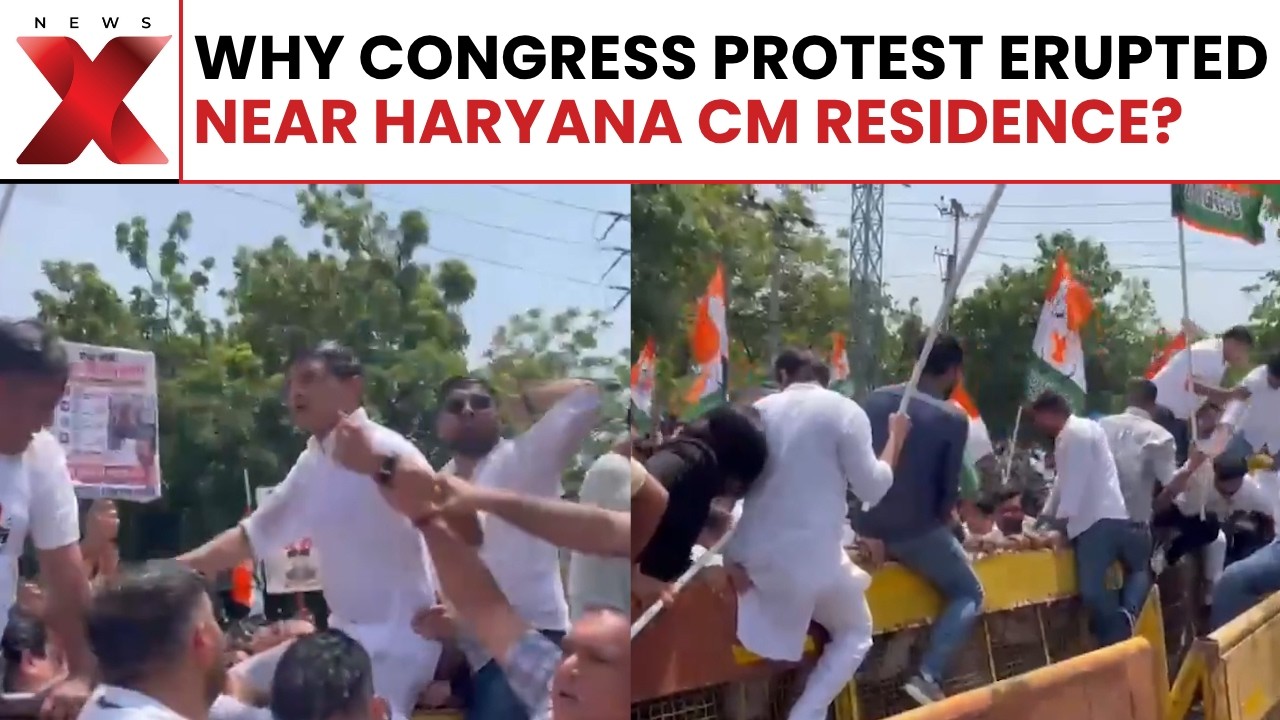 Congress Protesters Clash With Police Near Haryana CM Saini&rsquo;s Residence; Water Cannons Used | NewsX