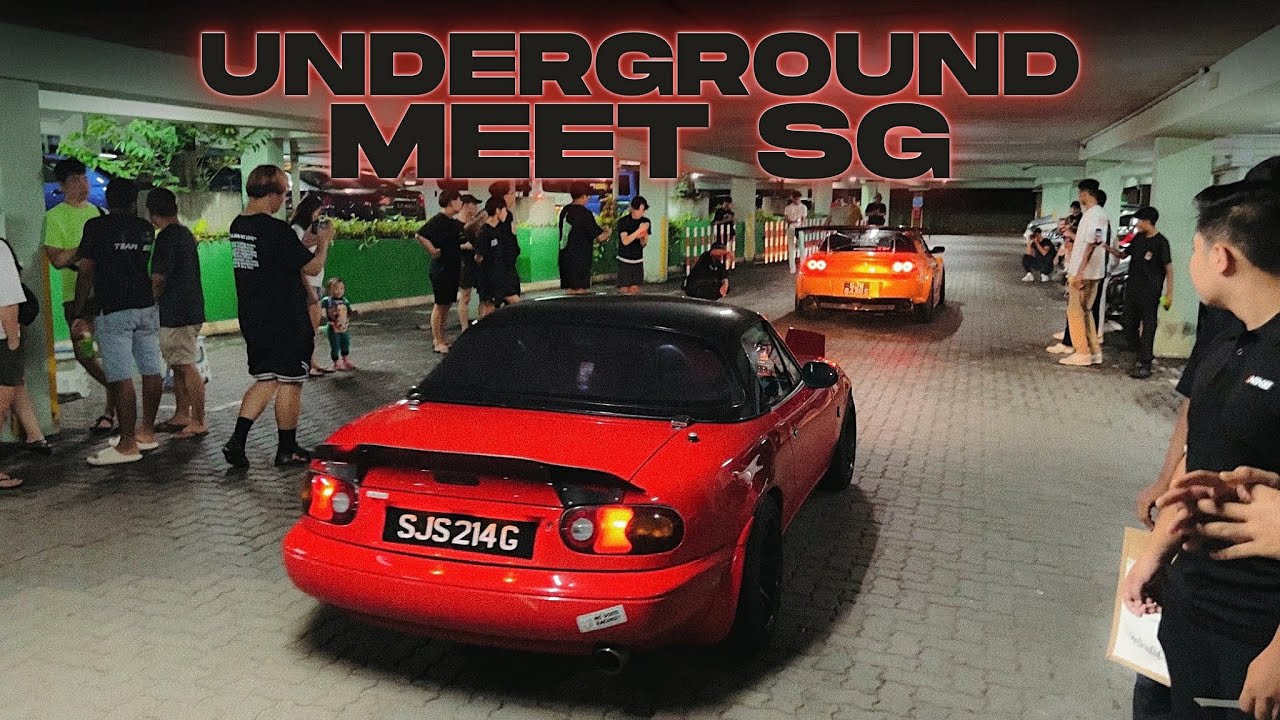 Revving Honda Civic MOUNTS KERB! Chaos at an Underground Car Meet in Singapore