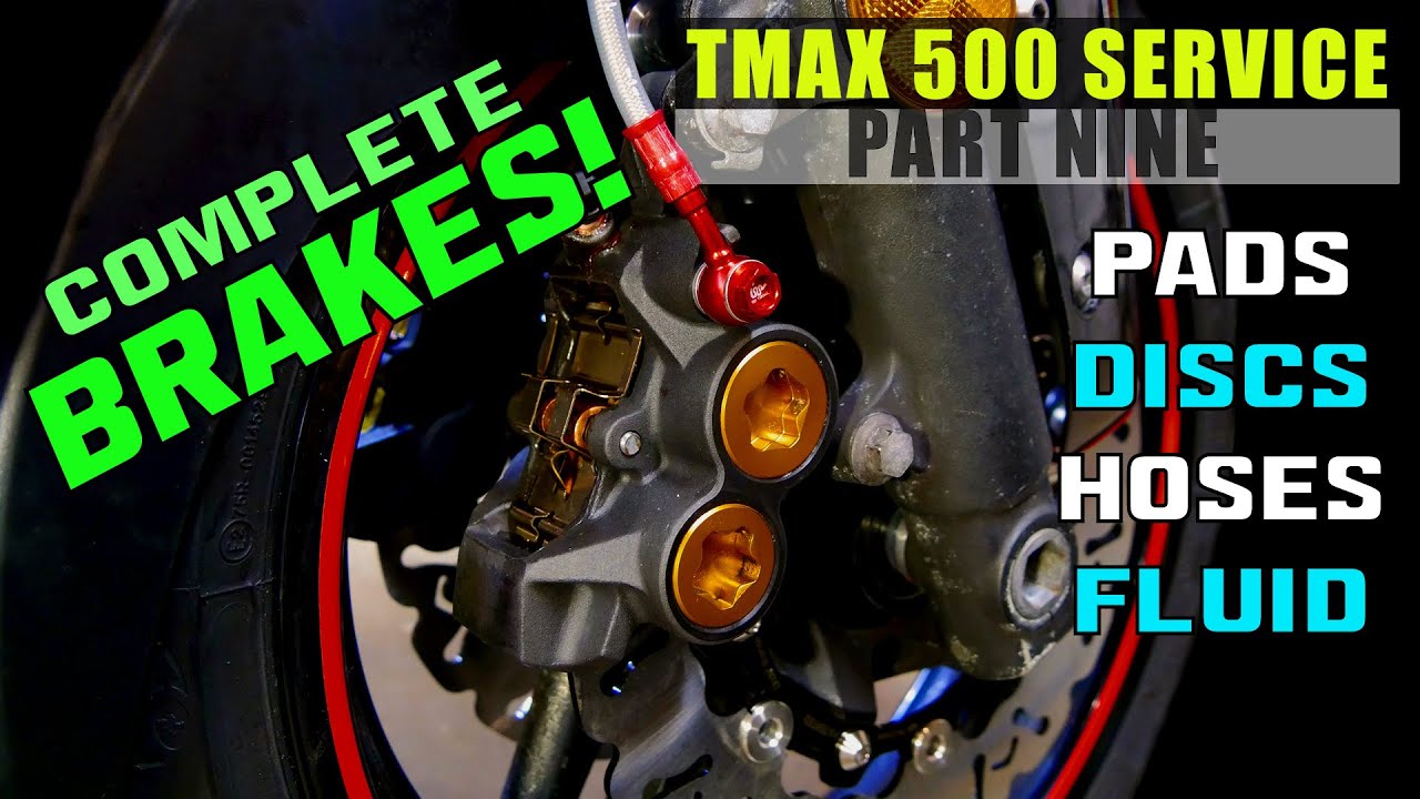 Complete Motorcycle Brake System Service & Malossi Upgrades! : TMAX 500 Service Series Part 9