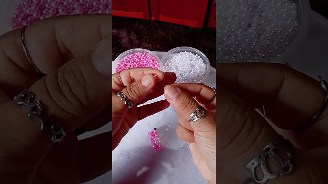 Passo a passo Pantera cor de Rosa feito com miçangas, Parte 1