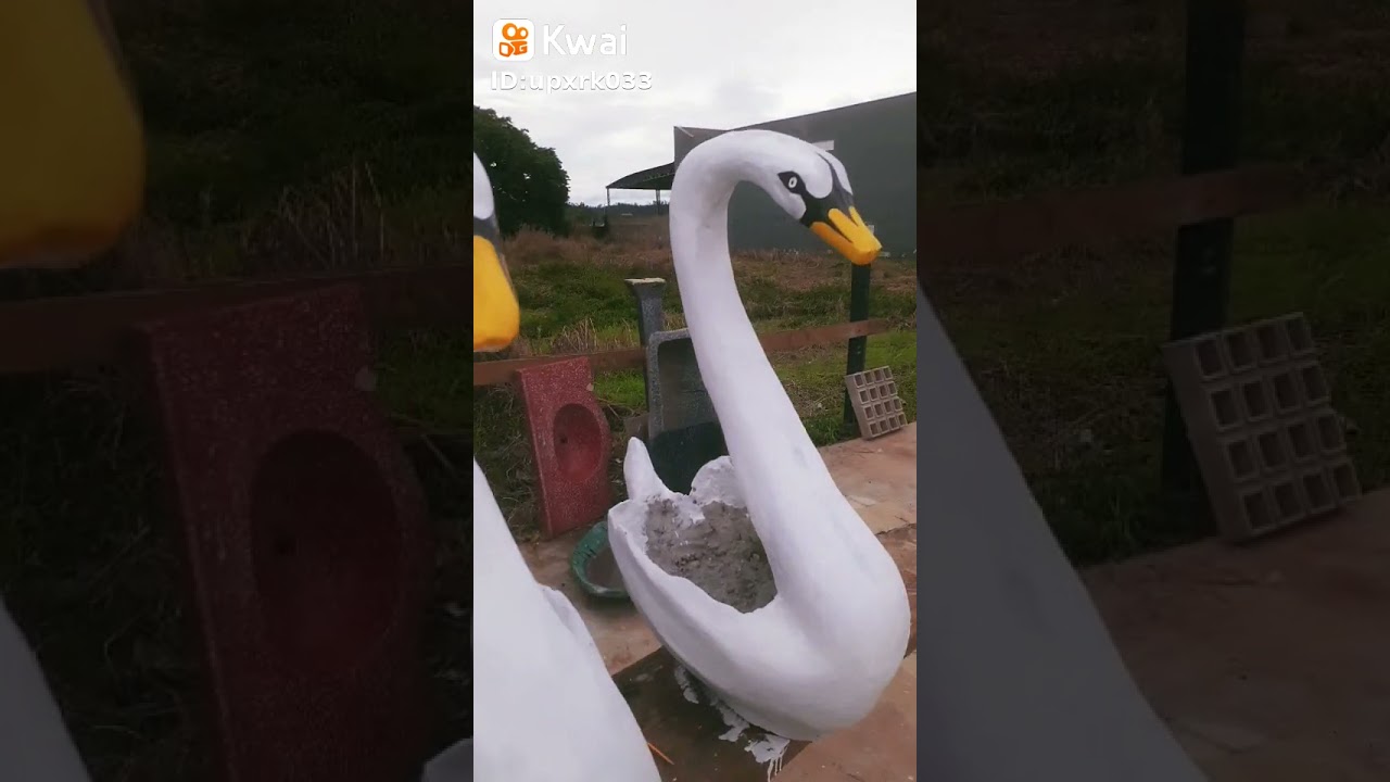 como fazer pato e cisne de cimento
