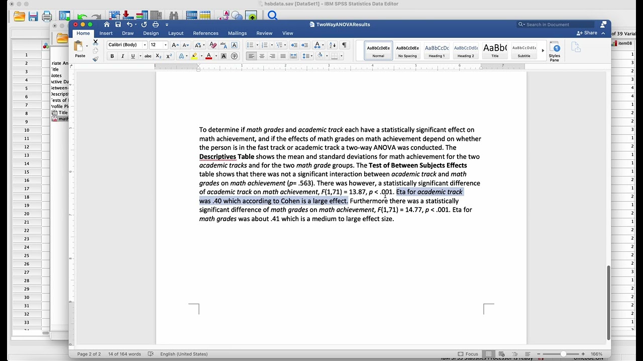 Two Way ANOVA Write Up