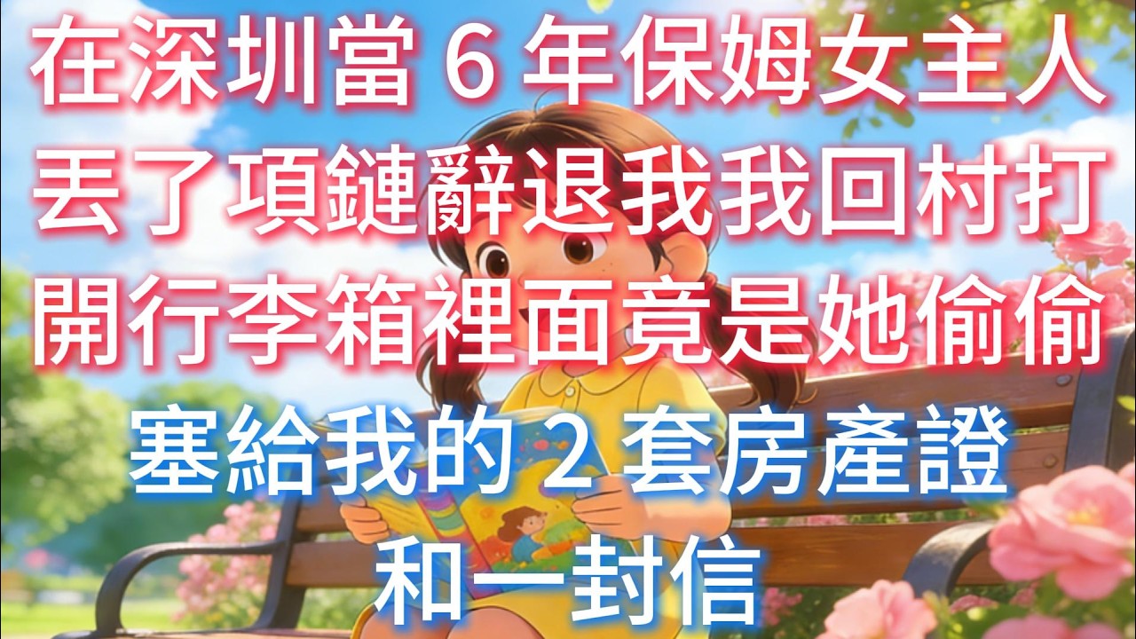 在深圳當 6 年保姆，女主人丟了項鏈辭退我，我回村打開行李箱，裡面竟是她偷偷塞給我的 2 套房產證和一封信