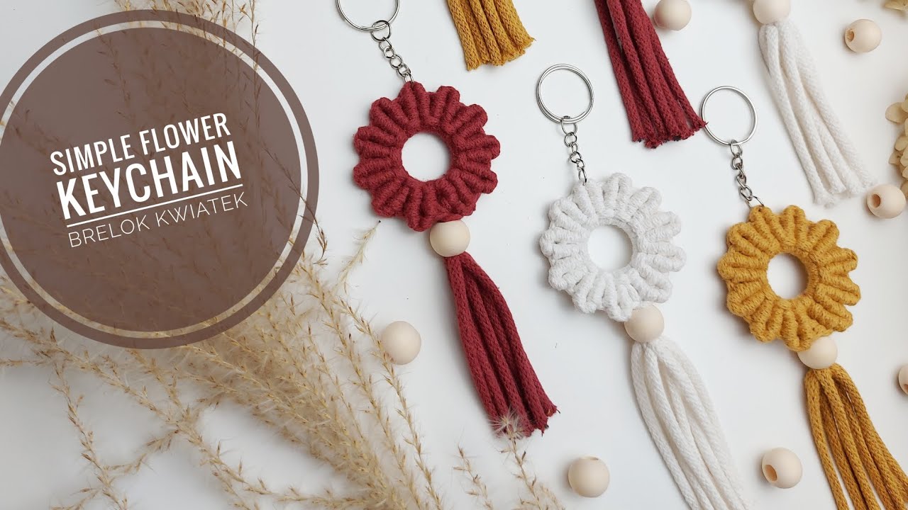 SIMPLE FLOWER KEYCHAIN | Brelok Kwiatek | Macrame