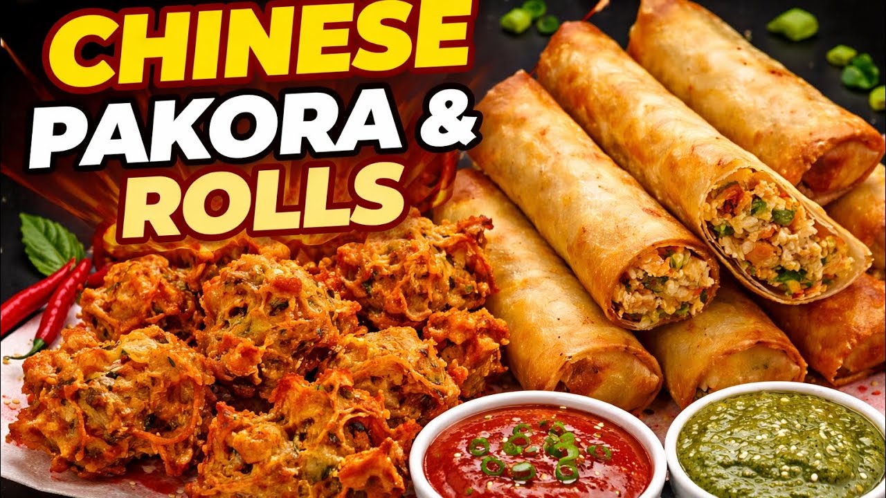 Chinese pakora and Rolls so yummy