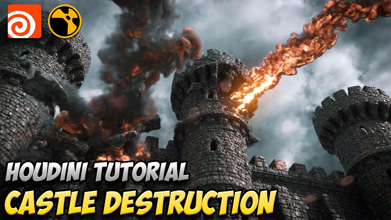 Castle Destruction in Houdini + Nuke | VFX Tutorial