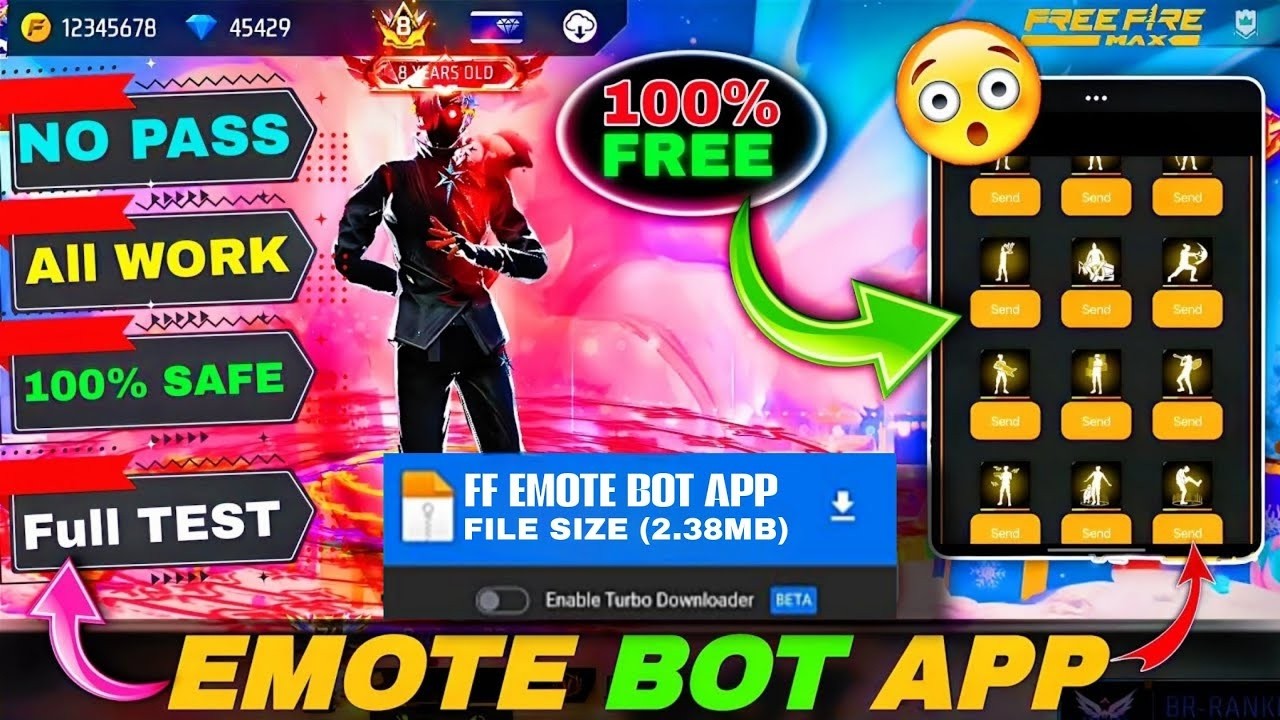 Free Fire Emote Bot🤖 100% Working🤩 100 Level Emote & All Rare Emote🔥