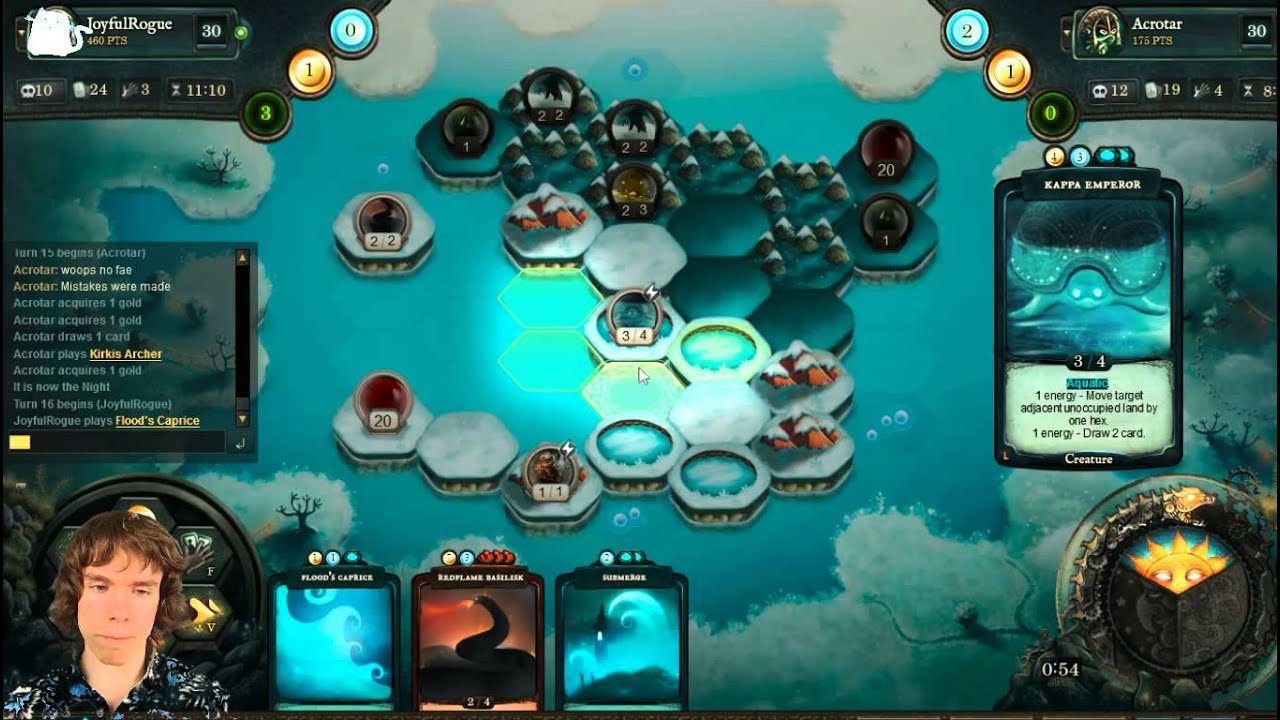 Faeria tournament part 1: JoyfulRogue vs Acrotar epic matches!