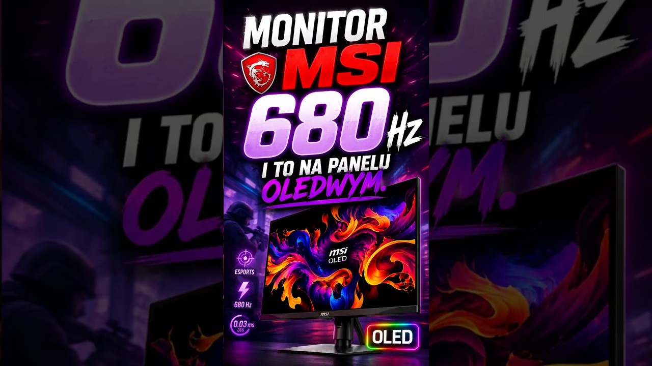 Nowy monitor OLED od MSI ma mieć aż... 680HZ?! Czy to już przesada? 🤔