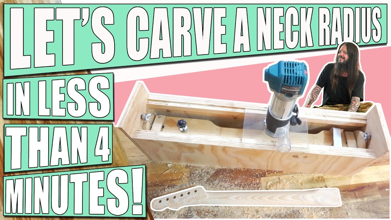 Carving a guitar neck radius in under 4 minutes with this jig!