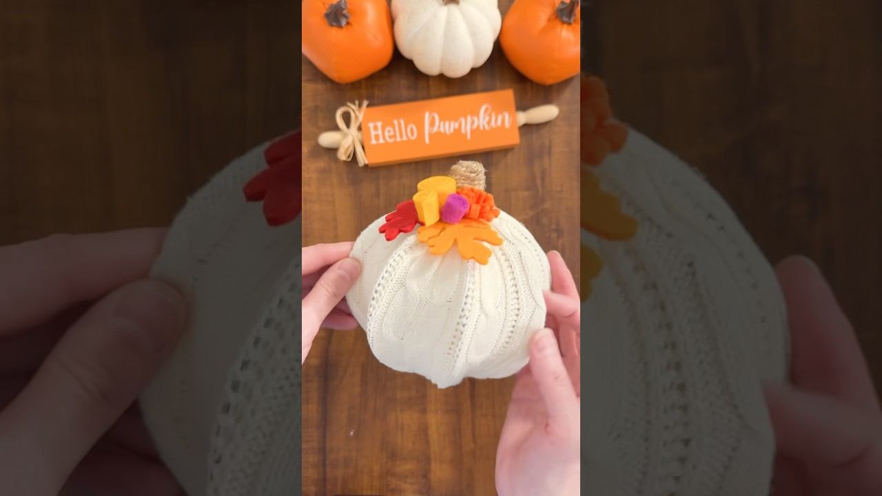 Cozy Sweater Pumpkin 🎃✨ Dollar Tree DIY with Lights!