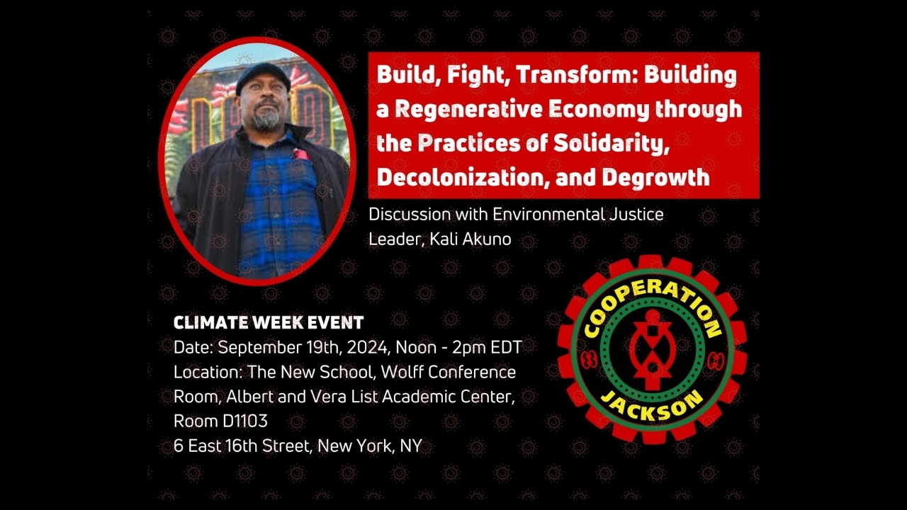 Build, Fight, Transform: A Lunch and Learn with Kali Akuno