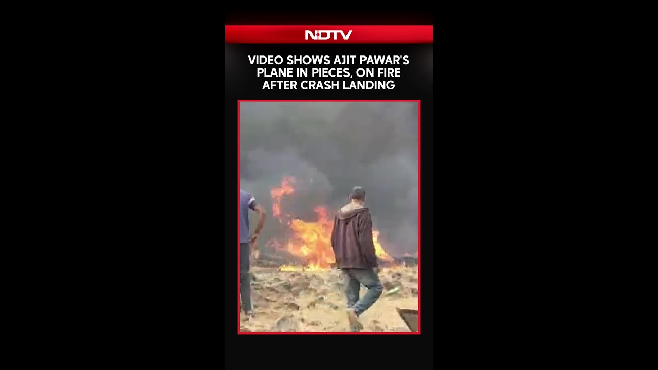 Ajit Pawar News | Video Shows Ajit Pawar's Plane In Pieces, On Fire After Crash Landing