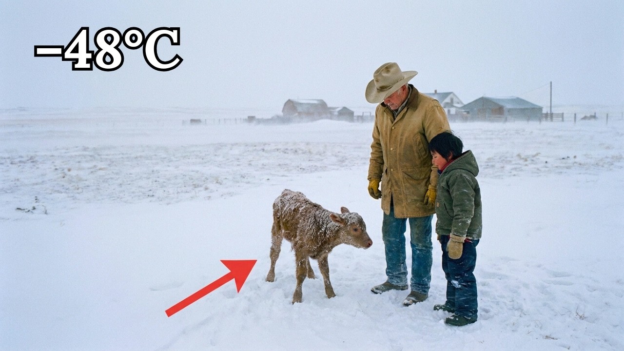 90 Year Old Rancher and Indigenous Child Guard Newborn Calves at –48°C