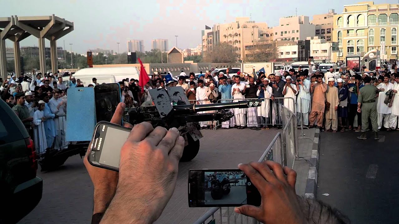 Dubai police fires canon after eid ul fitr salah.