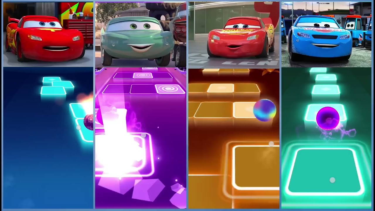 mix- lightning McQueen vs funny cars mix super star EDM Rush gameplay meme song cover 